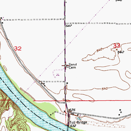 Topographic Map of Sand Cemetery, IA