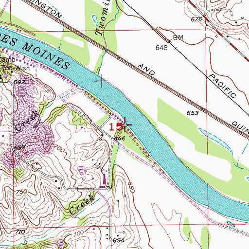 Topographic Map of Sand Creek, IA