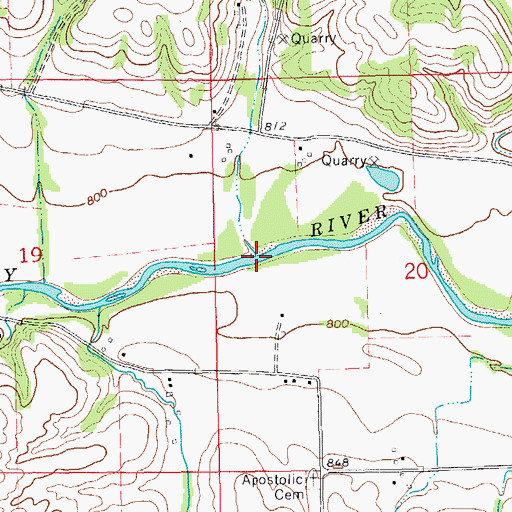 Topographic Map of Sand Creek, IA