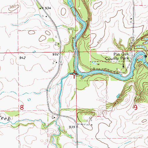Topographic Map of Sand Creek, IA