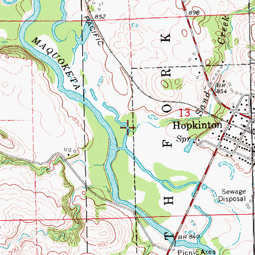 Topographic Map of Sand Creek, IA