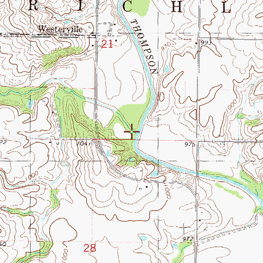 Topographic Map of Sand Creek, IA