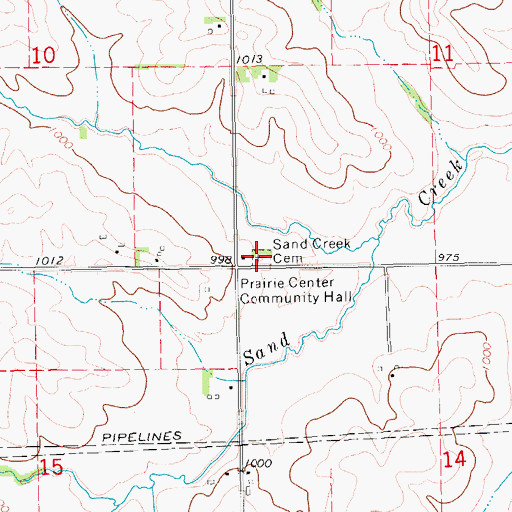 Topographic Map of Sand Creek Cemetery, IA