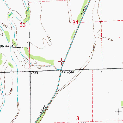 Topographic Map of Sand Hill Lake Ditch, IA
