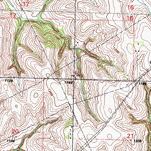 Topographic Map of Sand Hollow School, IA