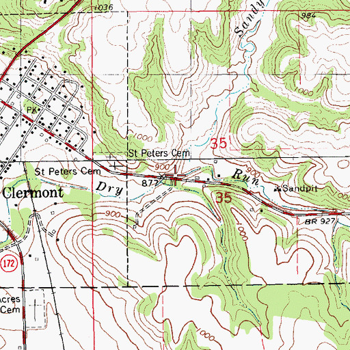Topographic Map of Sandy Creek, IA