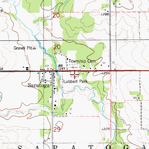 Topographic Map of Saratoga Township Cemetery, IA