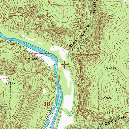 Topographic Map of Bat Cave Hollow, AR