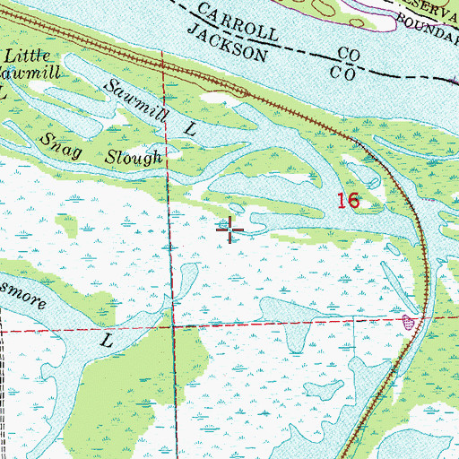 Topographic Map of Sawmill Lake, IA