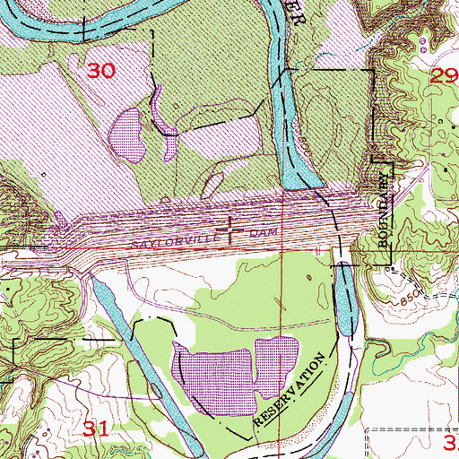 Topographic Map of Saylorville Dam, IA
