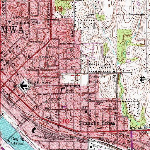Topographic Map of Schaefer Field, IA
