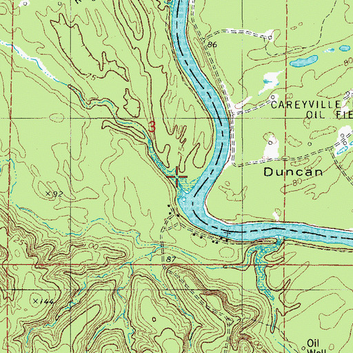 Topographic Map of Lick Creek, AR