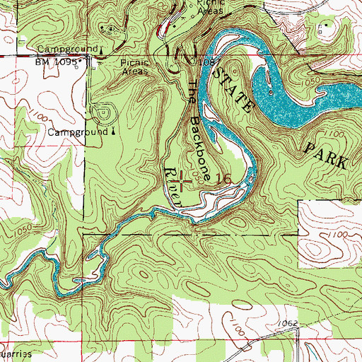 Topographic Map of South Fork Maquoketa River, IA