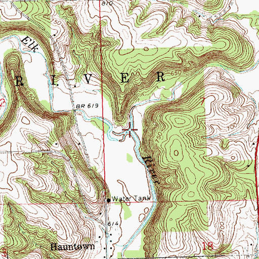 Topographic Map of Schramling Creek, IA