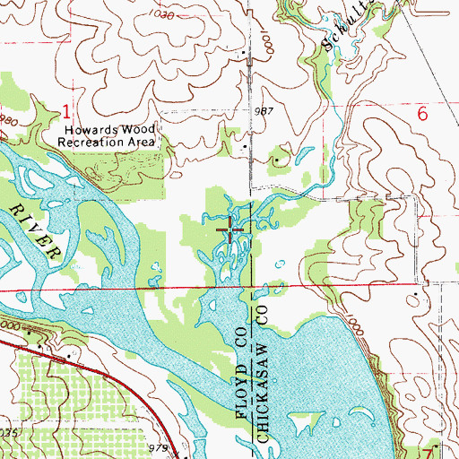 Topographic Map of Schultz Creek, IA