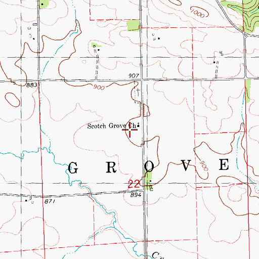 Topographic Map of Scotch Grove Church, IA