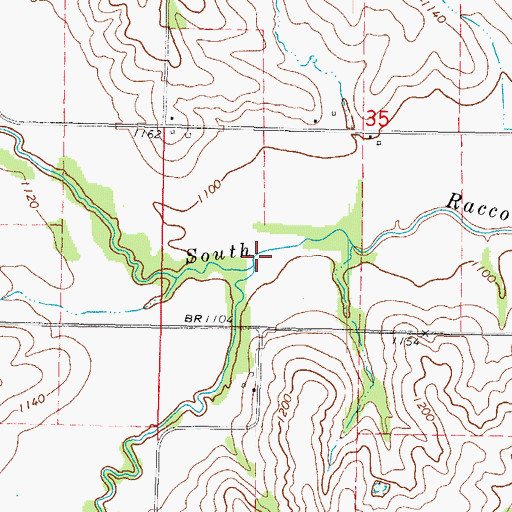 Topographic Map of Seely Creek, IA