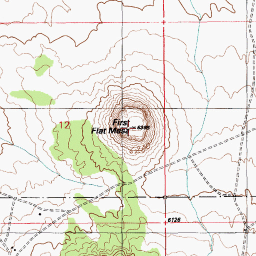 Topographic Map of First Flat Mesa, AZ