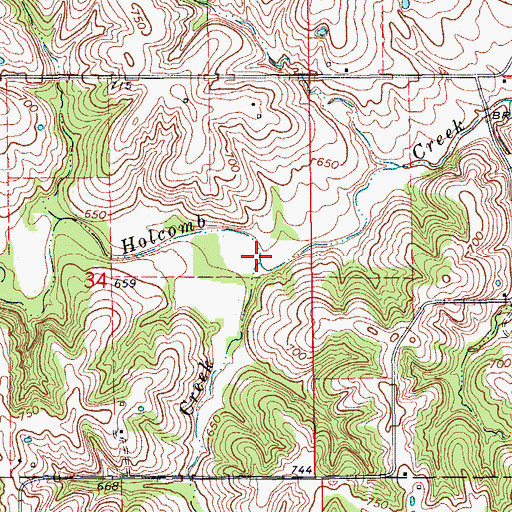 Topographic Map of Seights Creek, IA