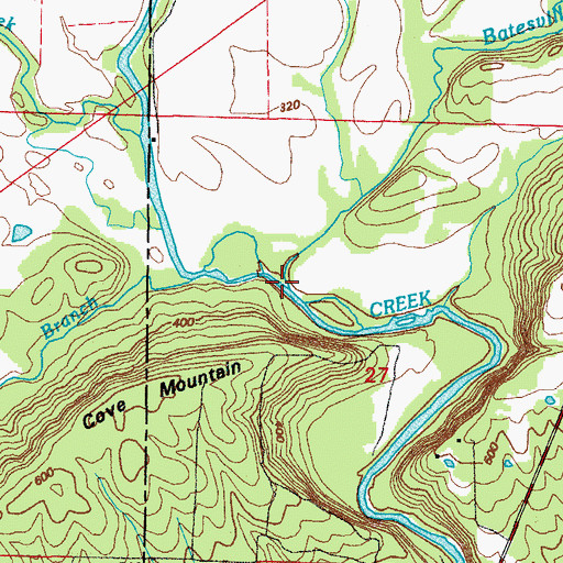 Topographic Map of Batesville Creek, AR