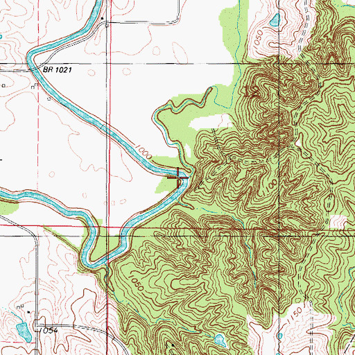 Topographic Map of Sevenmile Creek, IA
