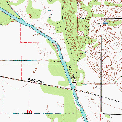 Topographic Map of Severs Creek, IA