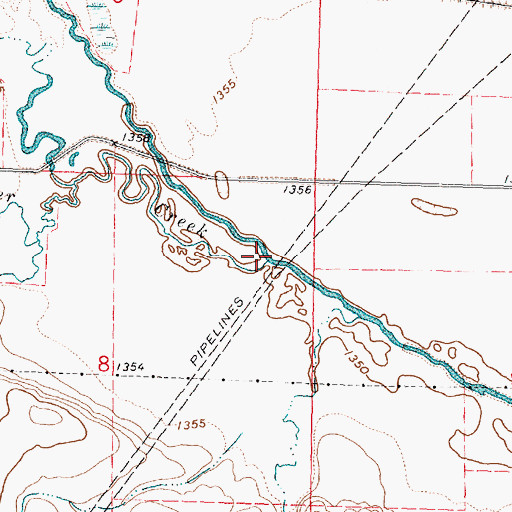 Topographic Map of Sewer Creek, IA