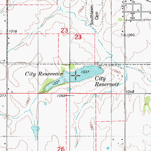 Topographic Map of Seymour City Reservoir, IA