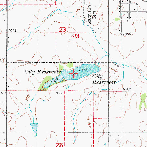 Topographic Map of Seymour City Reservoir, IA