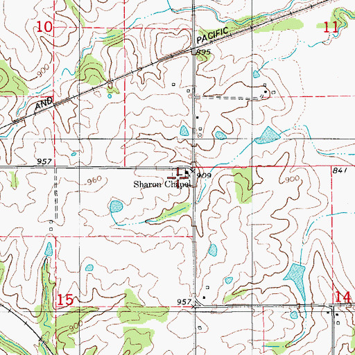 Topographic Map of Sharon Cemetery, IA