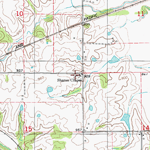 Topographic Map of Sharon Chapel, IA
