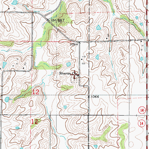 Topographic Map of Sharon Church, IA
