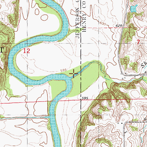 Topographic Map of Shawnee Creek, IA