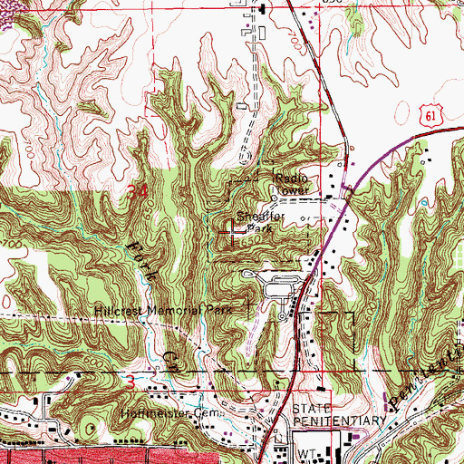 Topographic Map of Sheaffer Park, IA