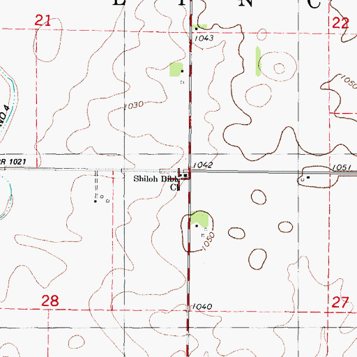 Topographic Map of Shiloh Bible Church, IA