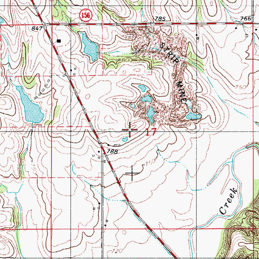 Topographic Map of Shiloh School, IA