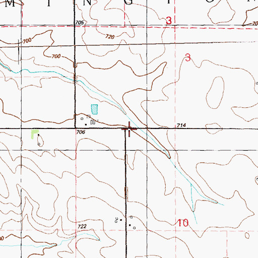Topographic Map of Shiloh School, IA