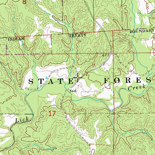 Topographic Map of Shimek State Forest, IA