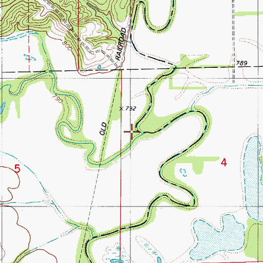 Topographic Map of Shoal Creek, MO