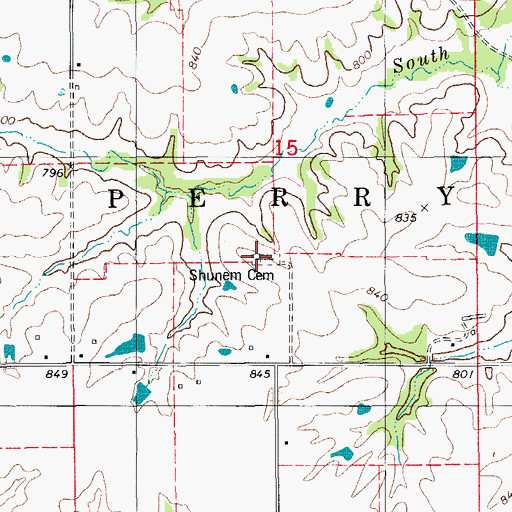 Topographic Map of Shunem Cemetery, IA