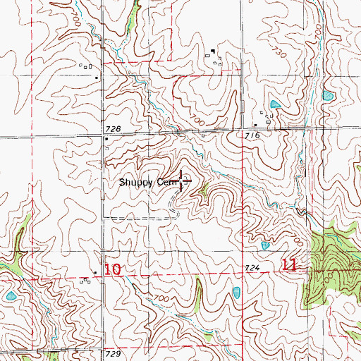 Topographic Map of Shuppy Cemetery, IA