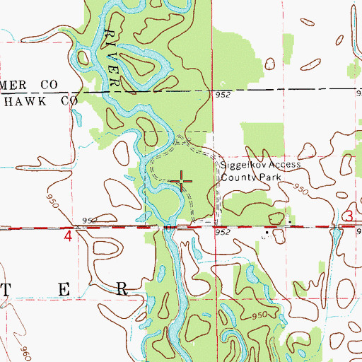 Topographic Map of Siggelkov Access County Park, IA