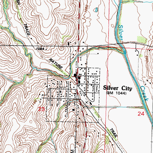 Topographic Map of Silver City, IA