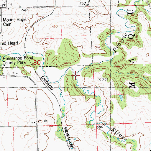Topographic Map of Silver Creek, IA