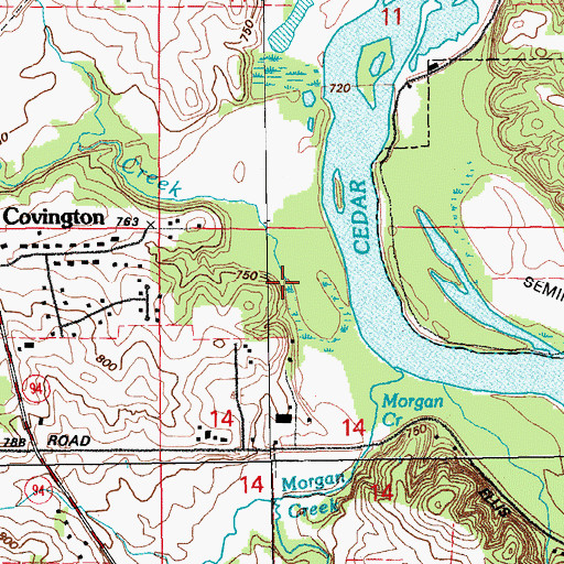 Topographic Map of Silver Creek, IA
