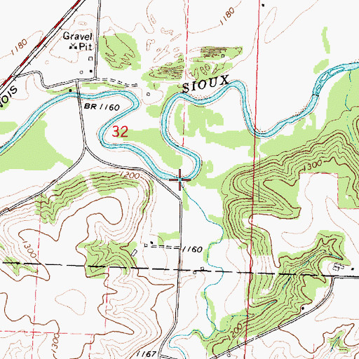 Topographic Map of Silver Creek, IA