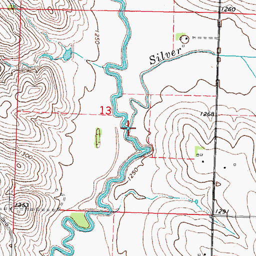 Topographic Map of Silver Creek, IA