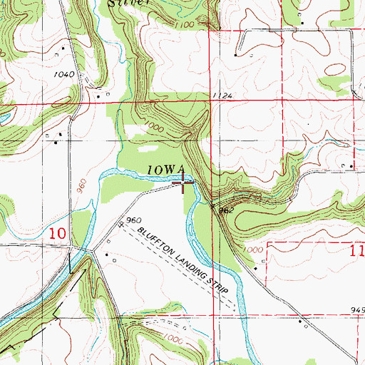 Topographic Map of Silver Creek, IA