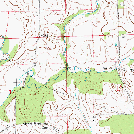 Topographic Map of Silver Creek, IA