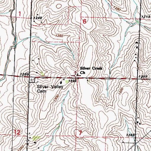 Topographic Map of Silver Creek Church, IA